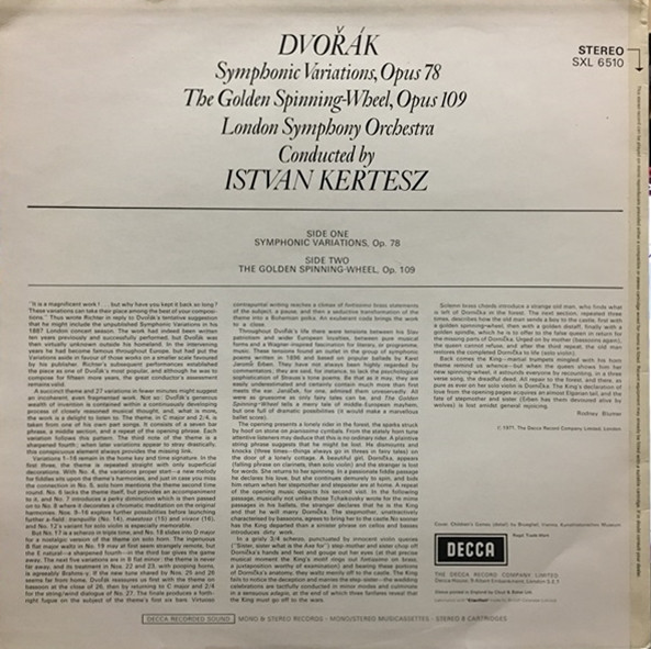 Dvořák London Symphony Orchestra Istvan Kertesz Symphonic Variations The Golden 6453